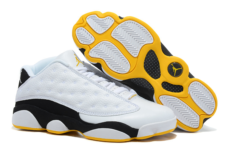 Air Jordan 13 Mens Shoes Black/White/Yellow Online